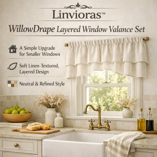 Linvioras™ WillowDrape Layered Window Valance Set