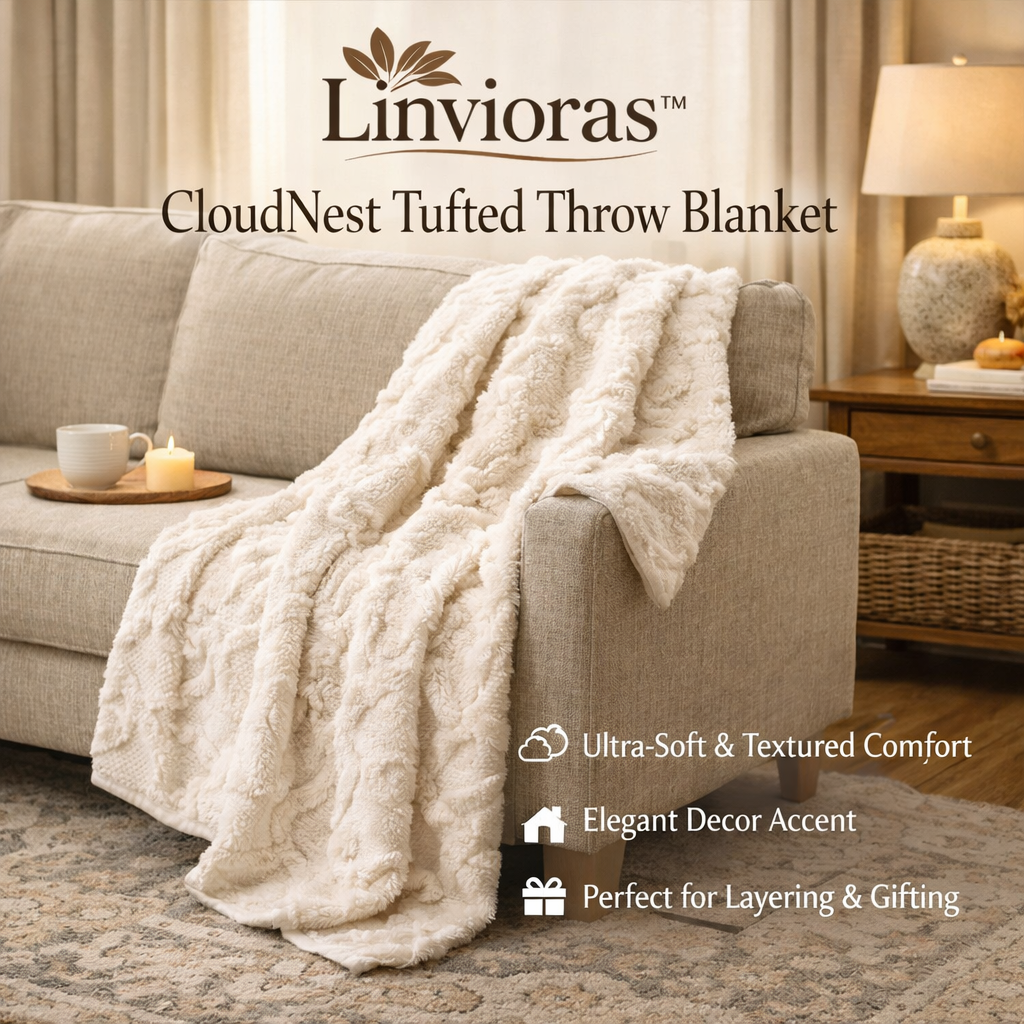 Linvioras™ CloudNest Tufted Throw Blanket