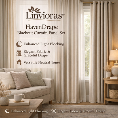 Linvioras™ HavenDrape Blackout Curtain Panel Set
