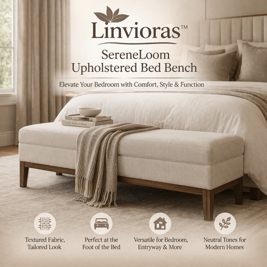 Linvioras™ SereneLoom Upholstered Bed Bench