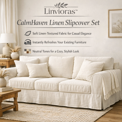 Linvioras™ CalmHaven Linen Slipcover Set